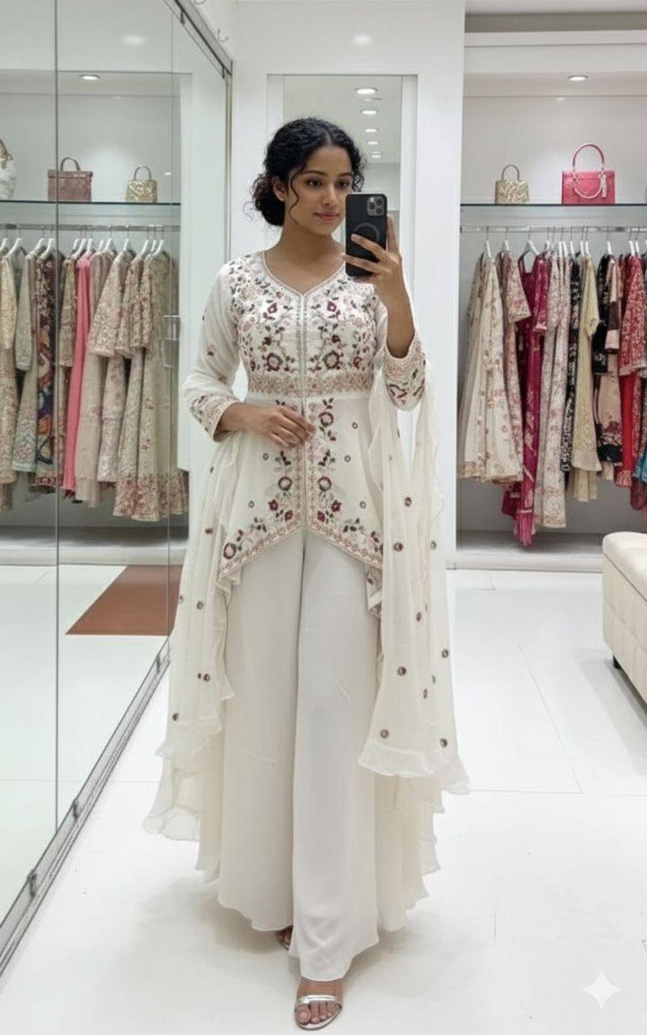 The Wedding Glow Sequence Embroidered Rangoli Silk Trio