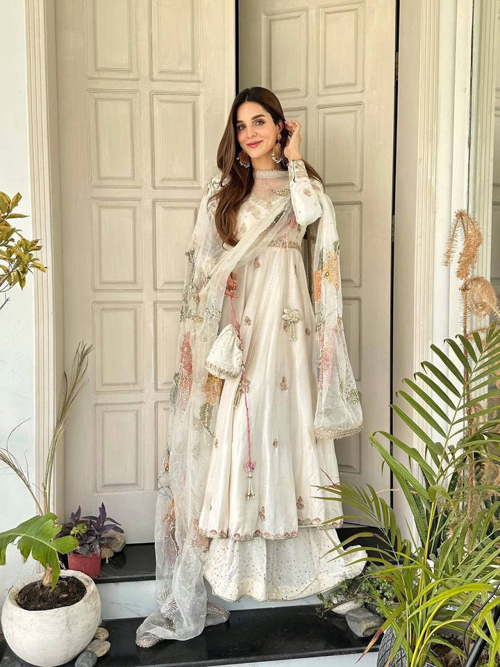 Exclusive Designer Sequence Embroidered 3-Piece Gown Set