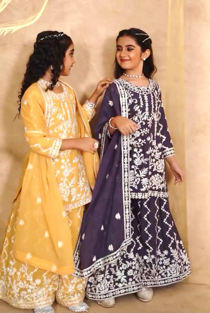 Designer Fox Georgette Sharara Set