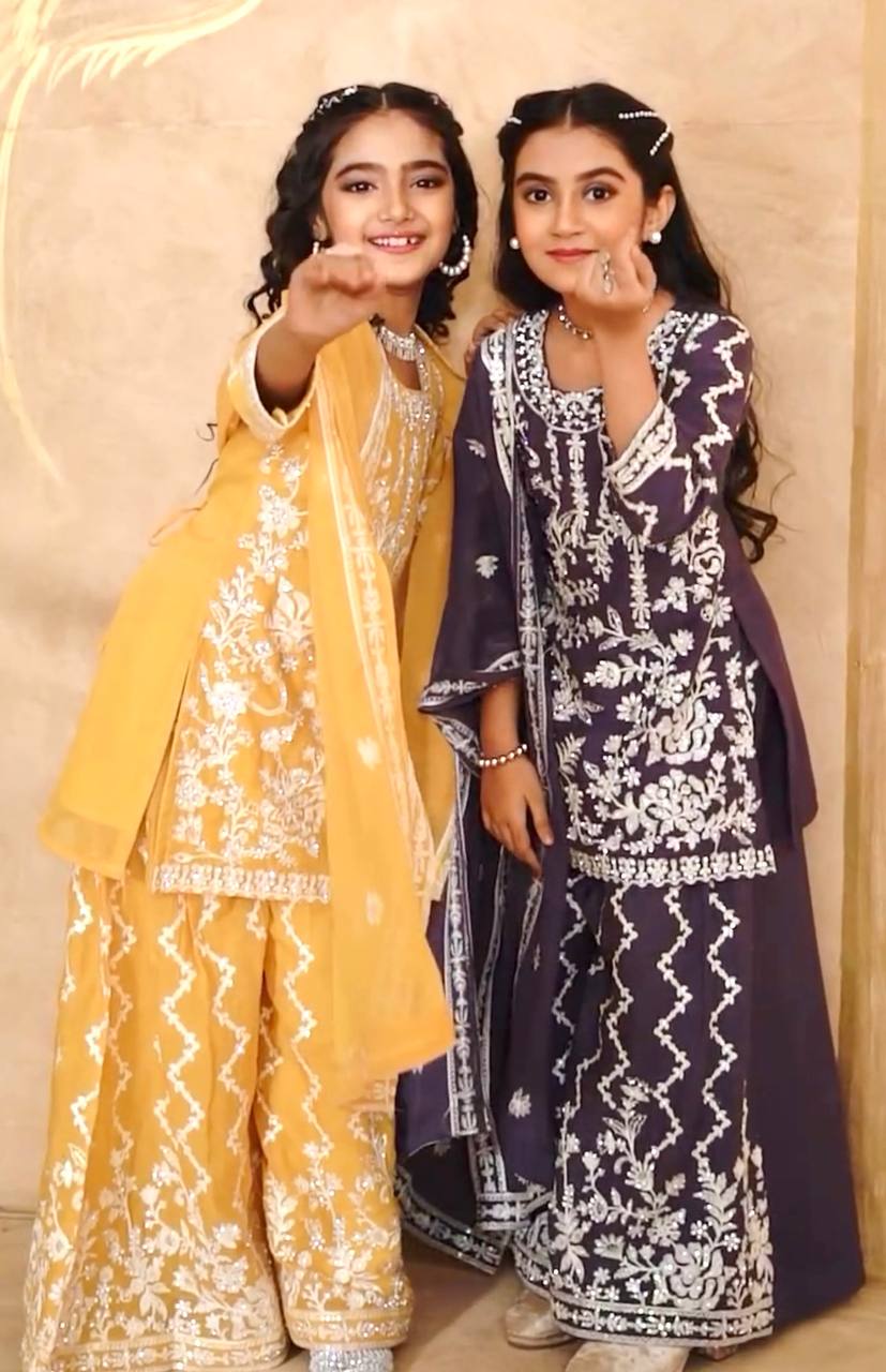 Designer Fox Georgette Sharara Set