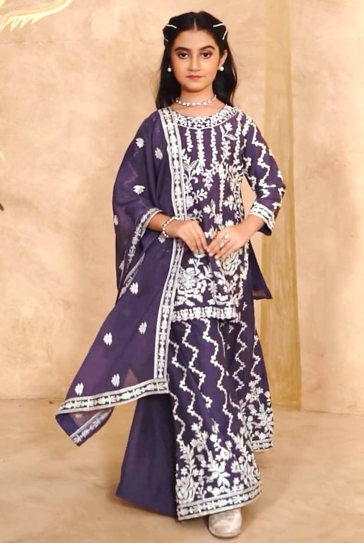 Designer Fox Georgette Sharara Set