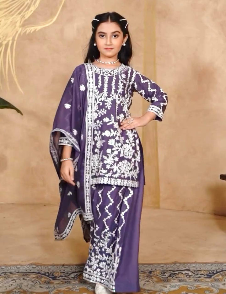 Designer Fox Georgette Sharara Set