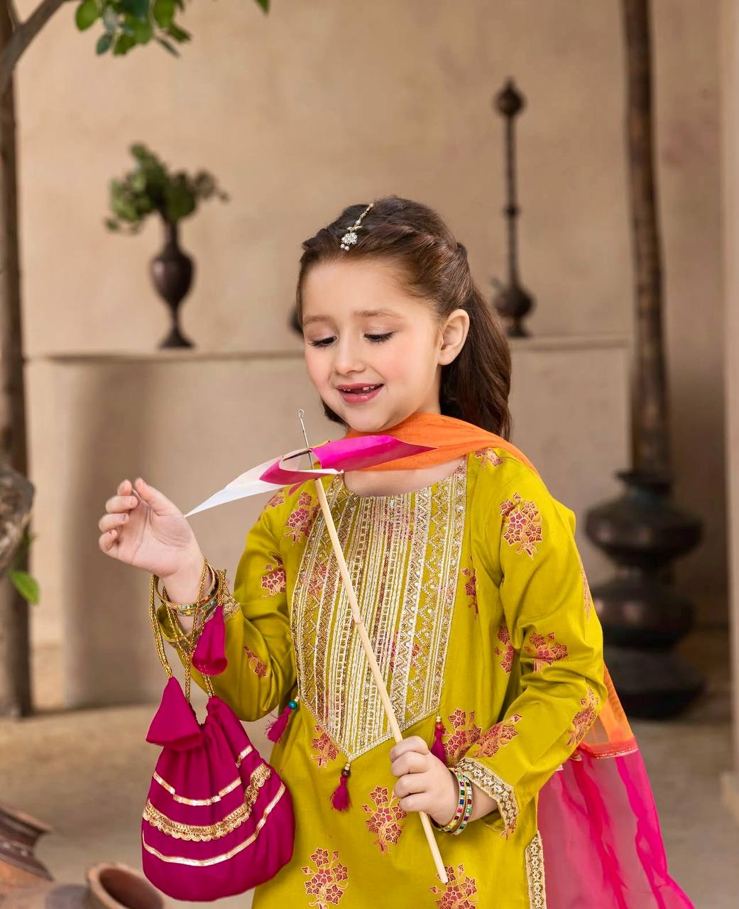 Designer Chinon Silk Sharara Set