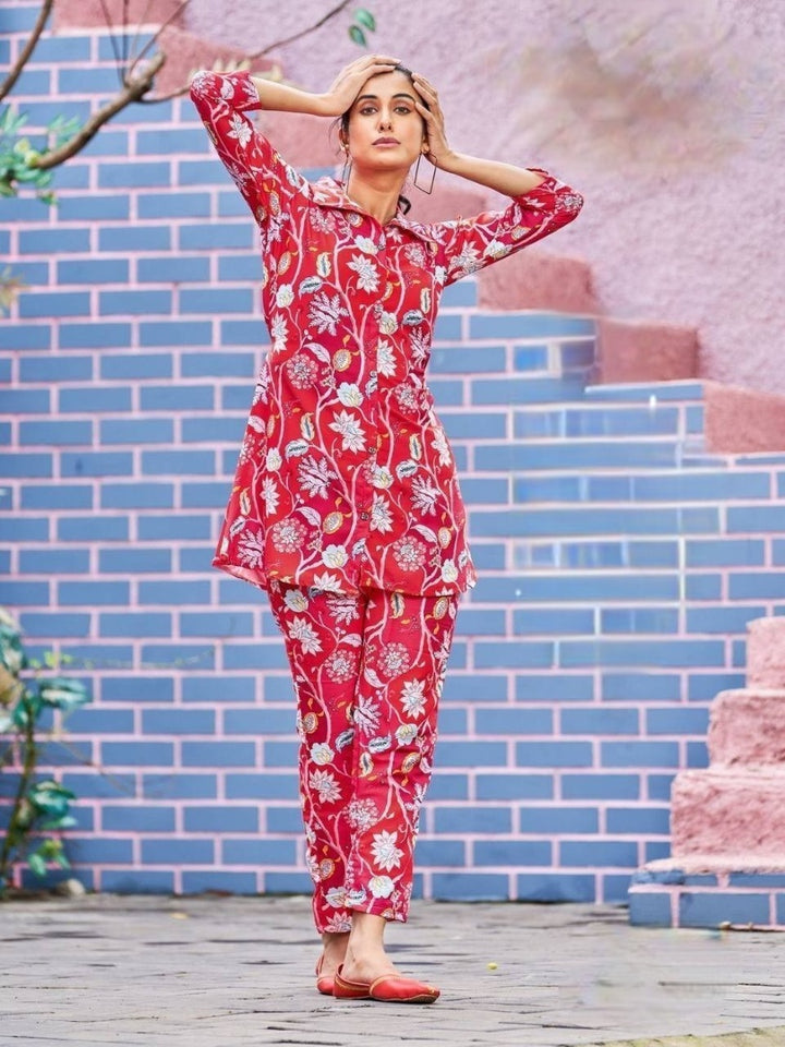 TRENDING SHIRT CO-ORD SET WITH BEAUTIFUL PRINTED TROUSER WITH POCKET