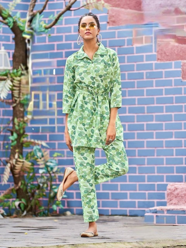 TRENDING SHIRT CO-ORD SET WITH BEAUTIFUL PRINTED TROUSER WITH POCKET