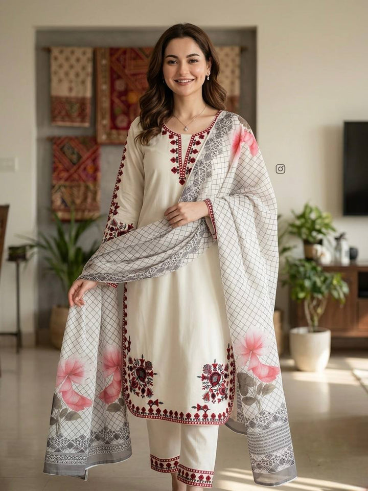 New Party Wear Look Pur Satin Rayon Top & Palazzo With Dupatta set