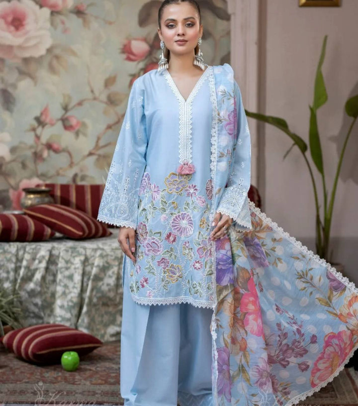 Roman Silk Embroidered Kurta Set
