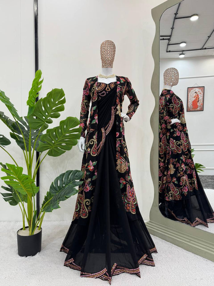 Designer Saree On Faux Georgette Fabric