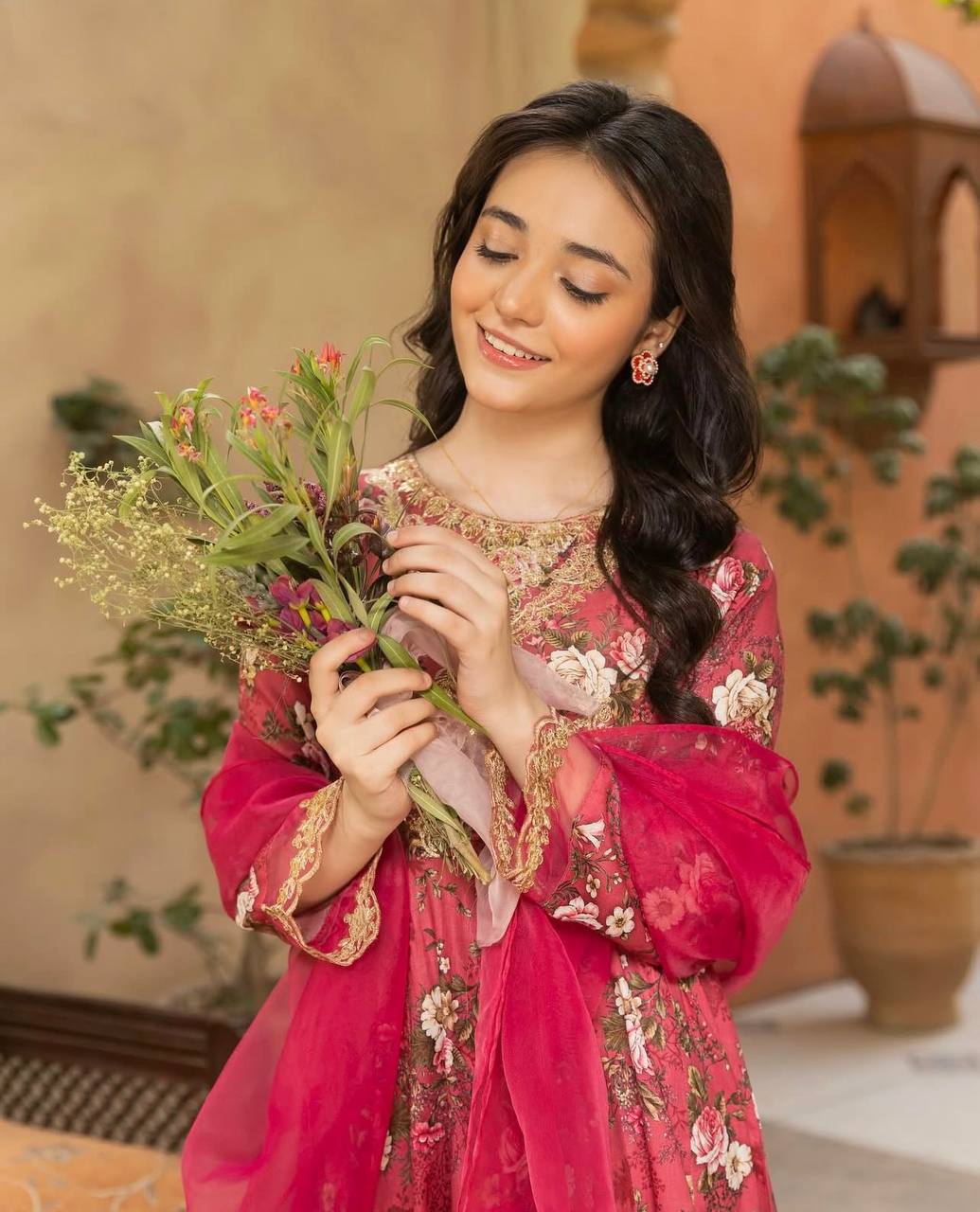 Heavy Fox Georgette Embroidered Gown Set