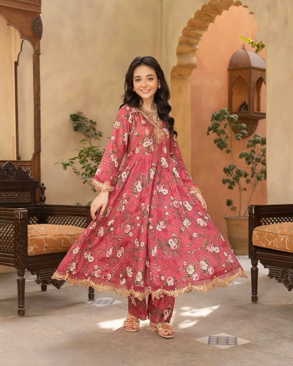 Heavy Fox Georgette Embroidered Gown Set