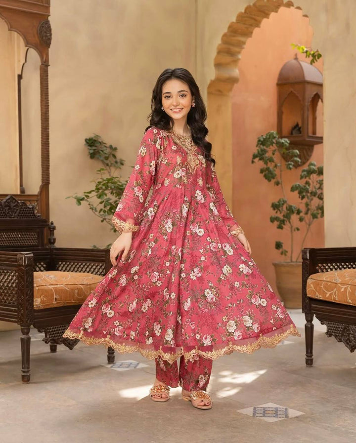 Heavy Fox Georgette Embroidered Gown Set