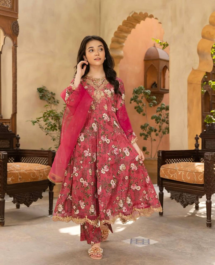 Heavy Fox Georgette Embroidered Gown Set