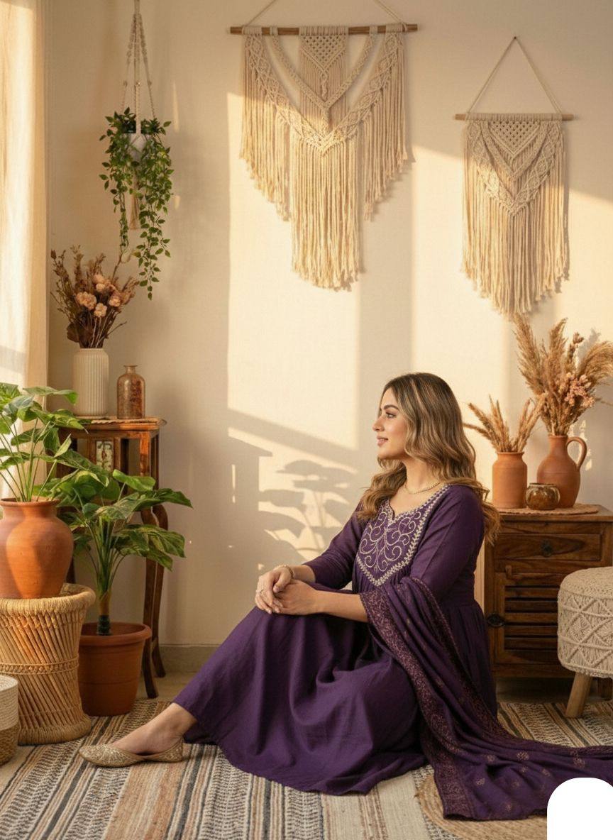 Festive Ready Chanderi Silk Kurta Set with Elegant Dupatta