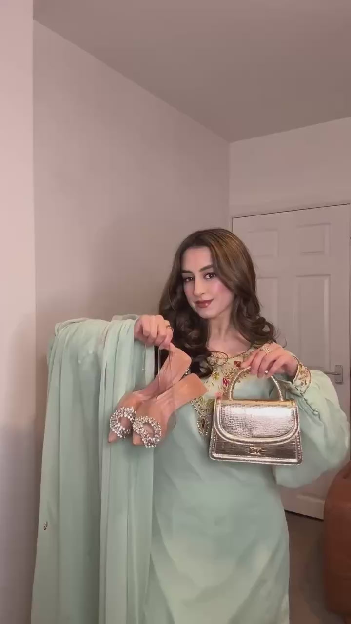 Ready-to-Wear 3-Piece Ensemble Faux Georgette Top Palazzo Set