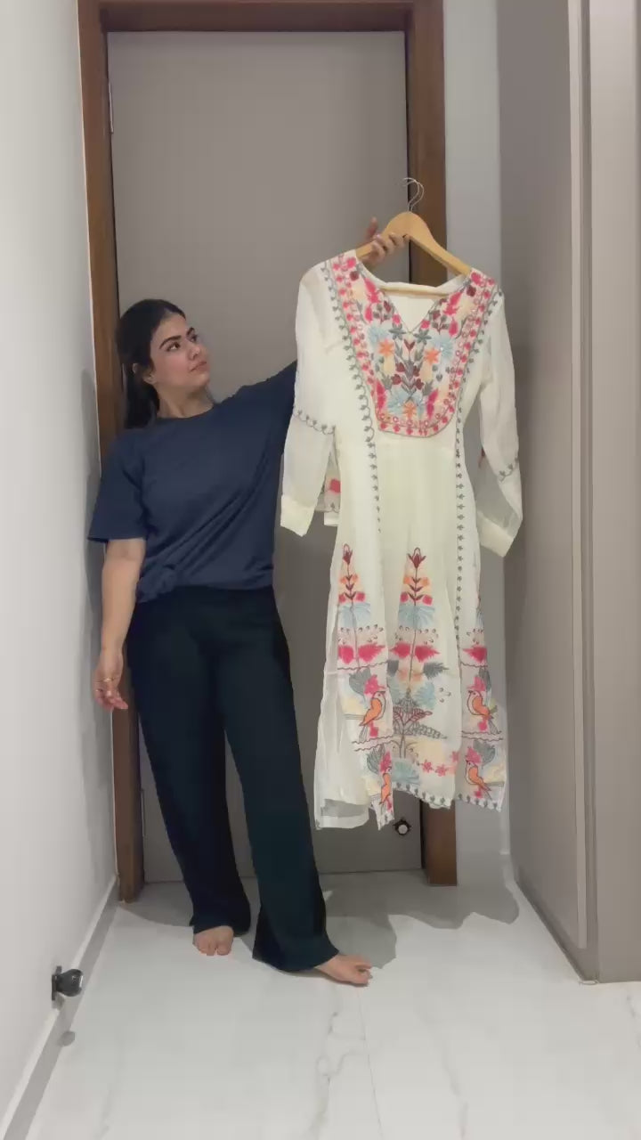 Timeless Full Embroidery Work Kurta Ensemble.